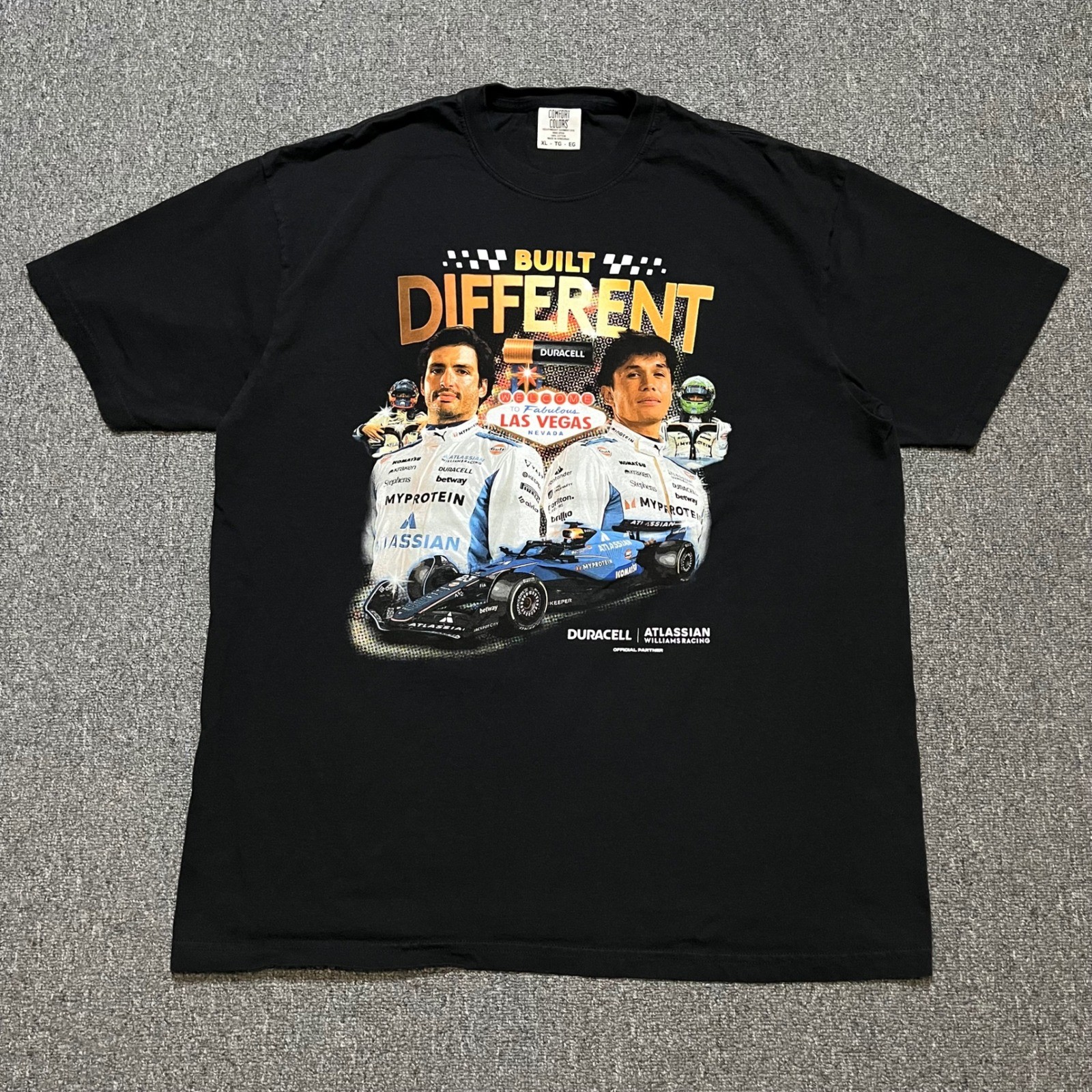 Comfort Colors Altassian Williams Racing Formula 1 Las Vegas Black T-Shirt XL