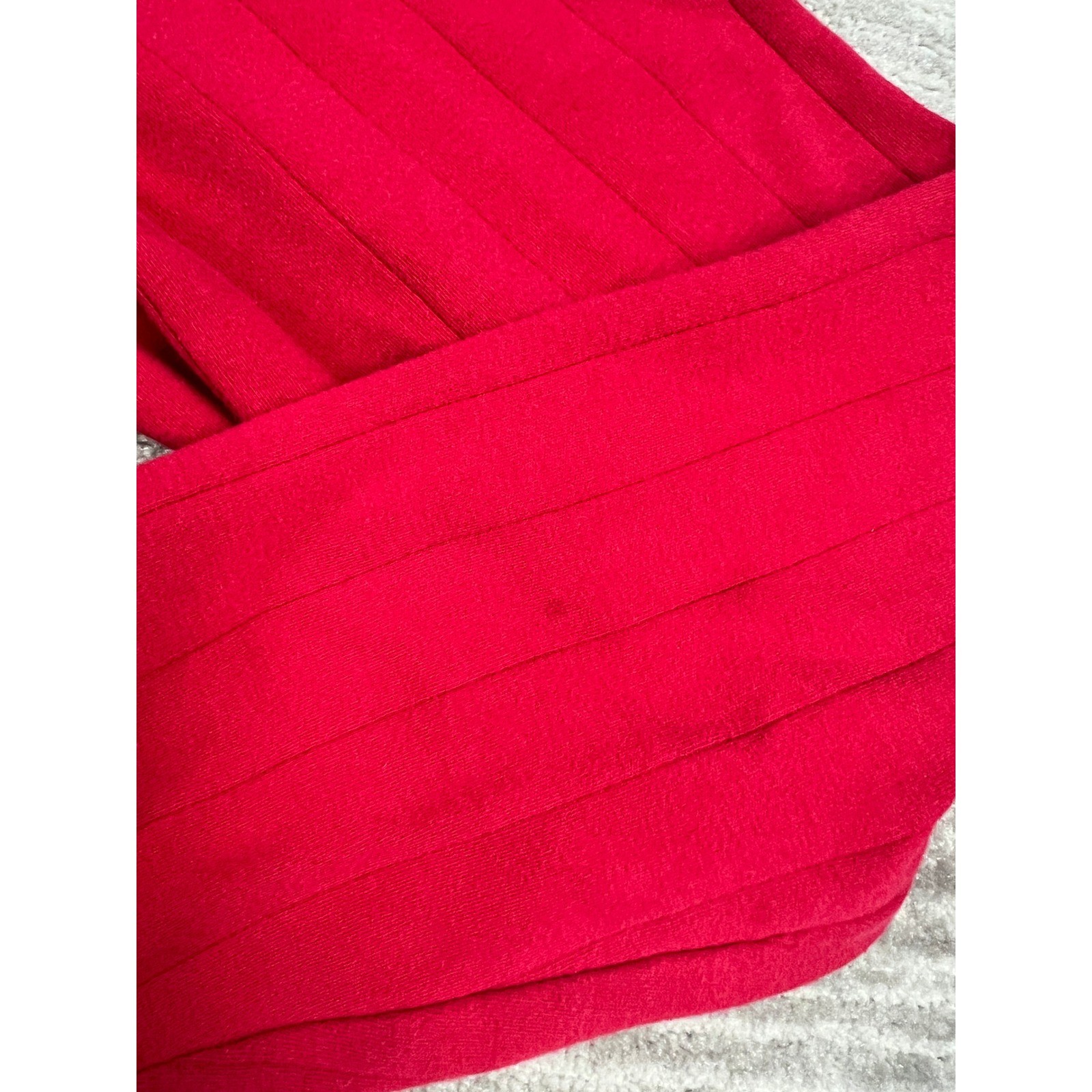Ivy Crew Shirt Mens XL Red Mock Neck Long Sleeve Vertical Ribbed Knit Casual gallery