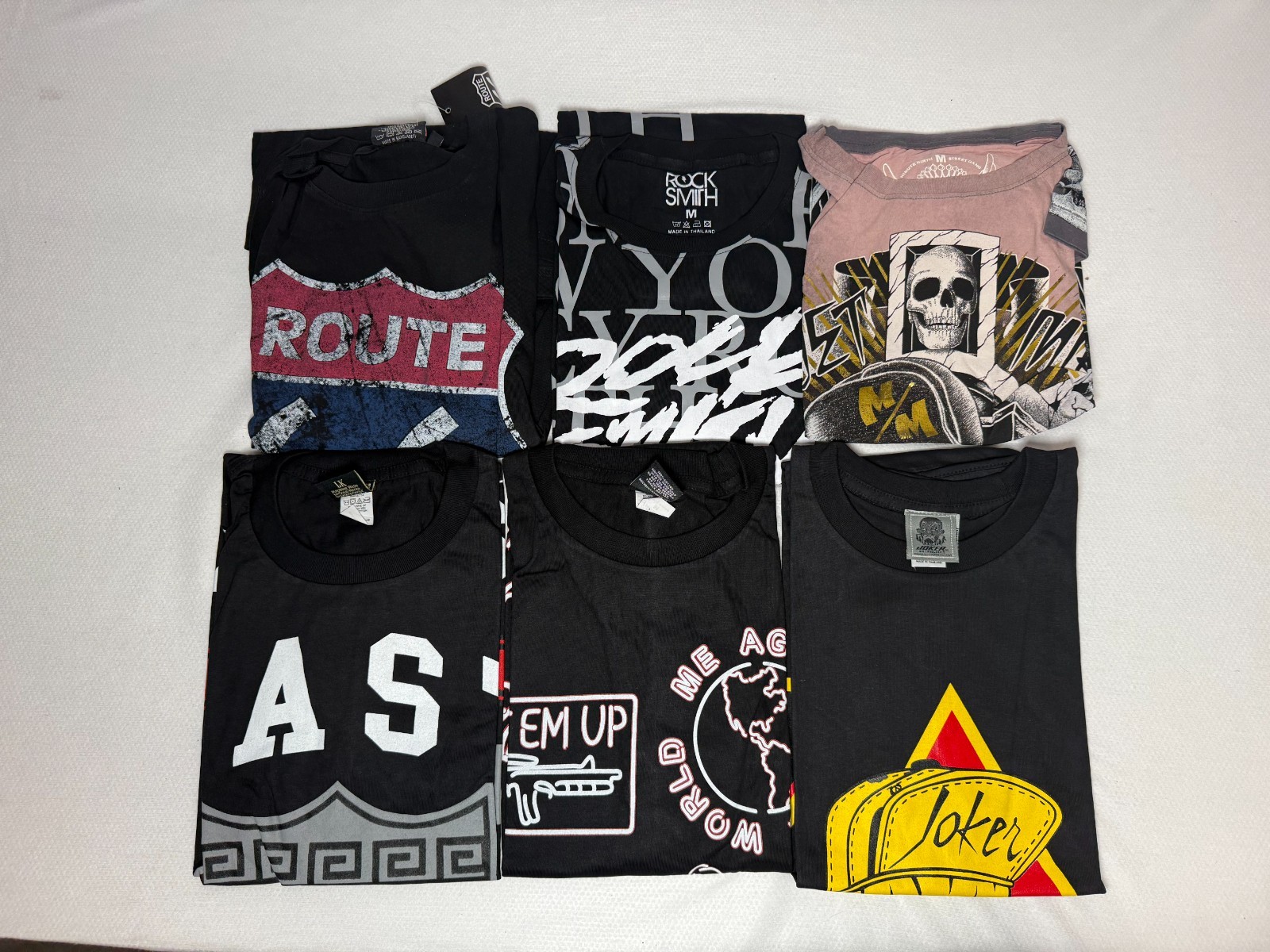 6 pack Graphic Print T-Shirts Bundle , size – m