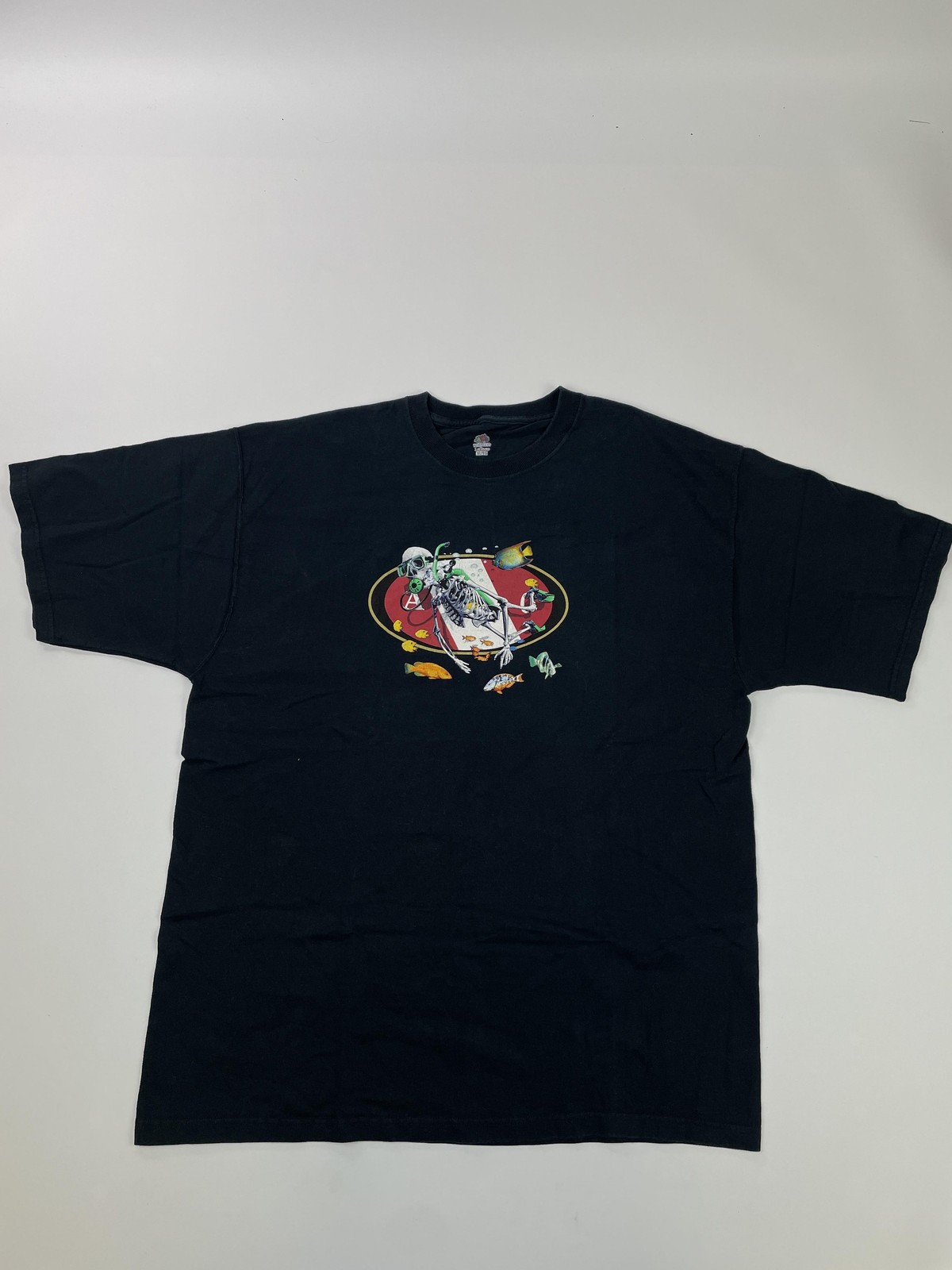 Fruit Of The Loom Shirt Mens XL Black Skeleton Scuba Amphibious Outfitters gallery