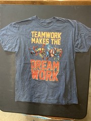 Marvel Teamwork Makes The Dream Work Tshirt Men’s L Blue Heather Blend See Photo