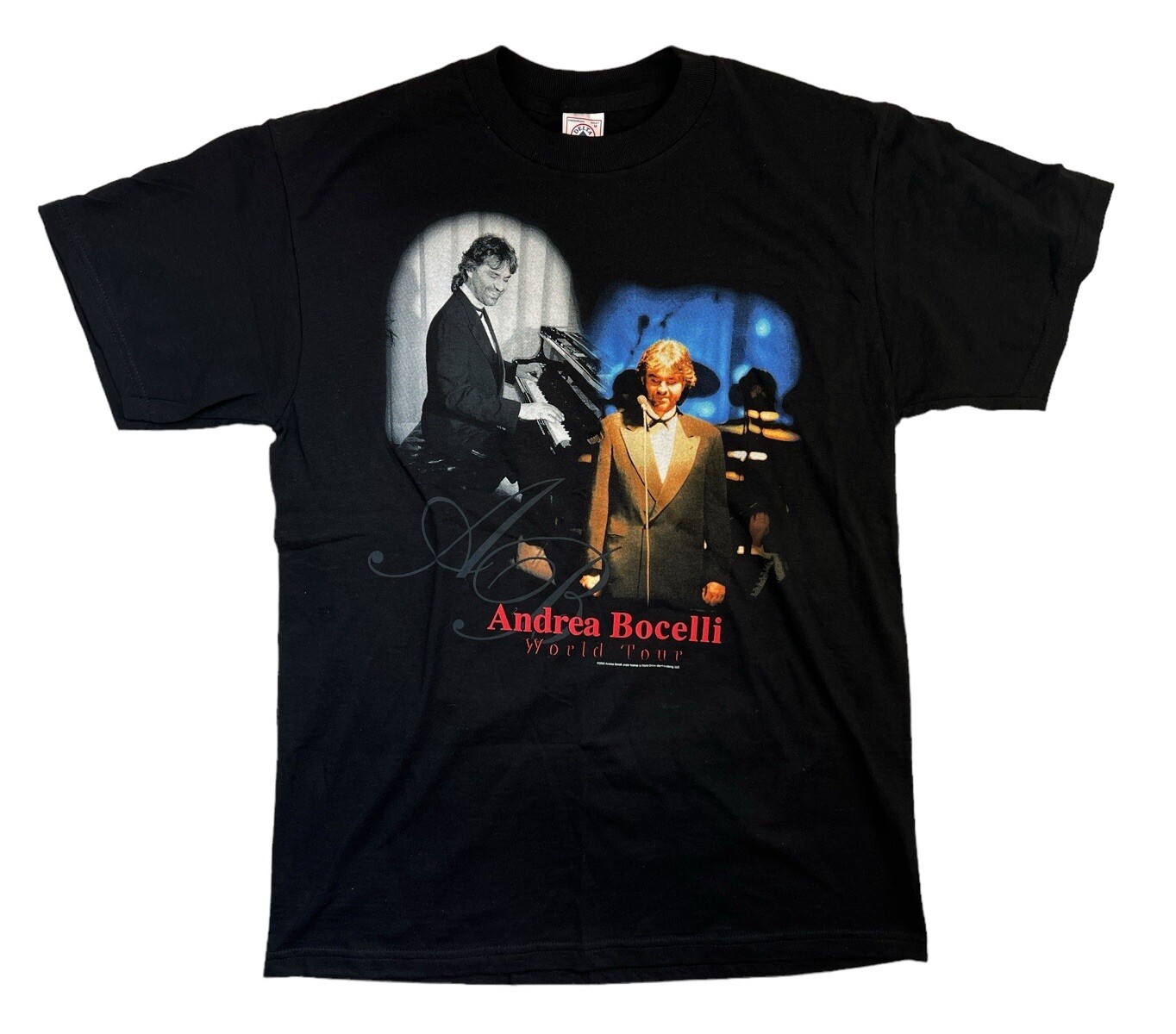 Andrea Bocelli World Tour Graphic Tee T-Shirt Adult Medium Black Delta M Vtg gallery
