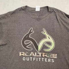 Realtree Shirt Men Extra Large Gray Short Sleeve Crewneck Casual Camo Antler TEE