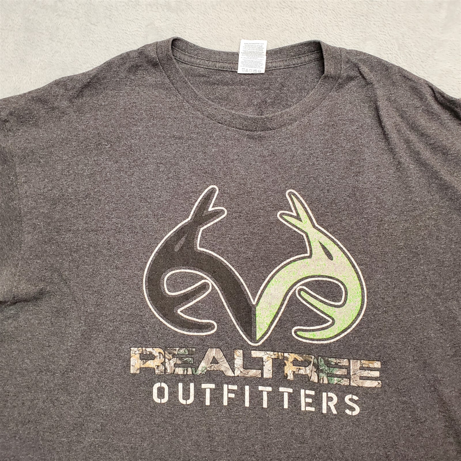 Realtree Shirt Men Extra Large Gray Short Sleeve Crewneck Casual Camo Antler TEE gallery