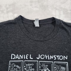 Daniel Johnston Shirt Mens Medium Black Double Sided Cassette Grid Album Art Tee
