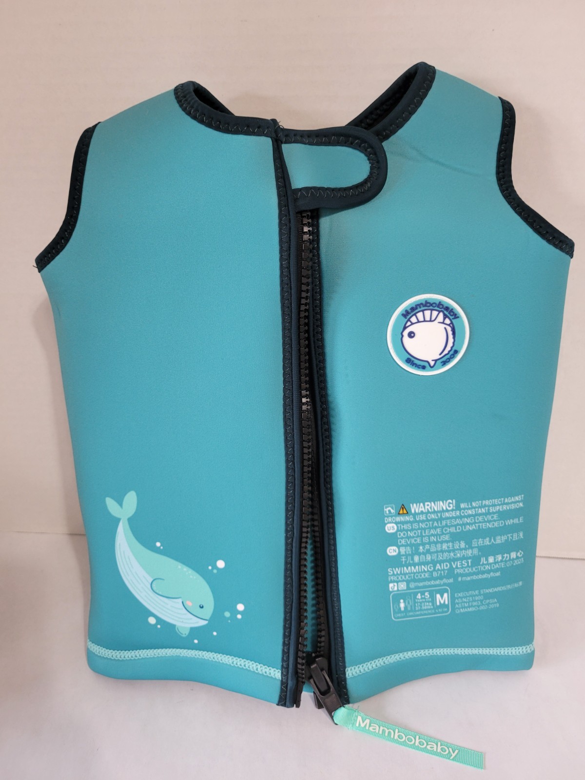 Mambobaby Non-inflatable Swim Vest/Jacket for Kids B7I7 – Size Med