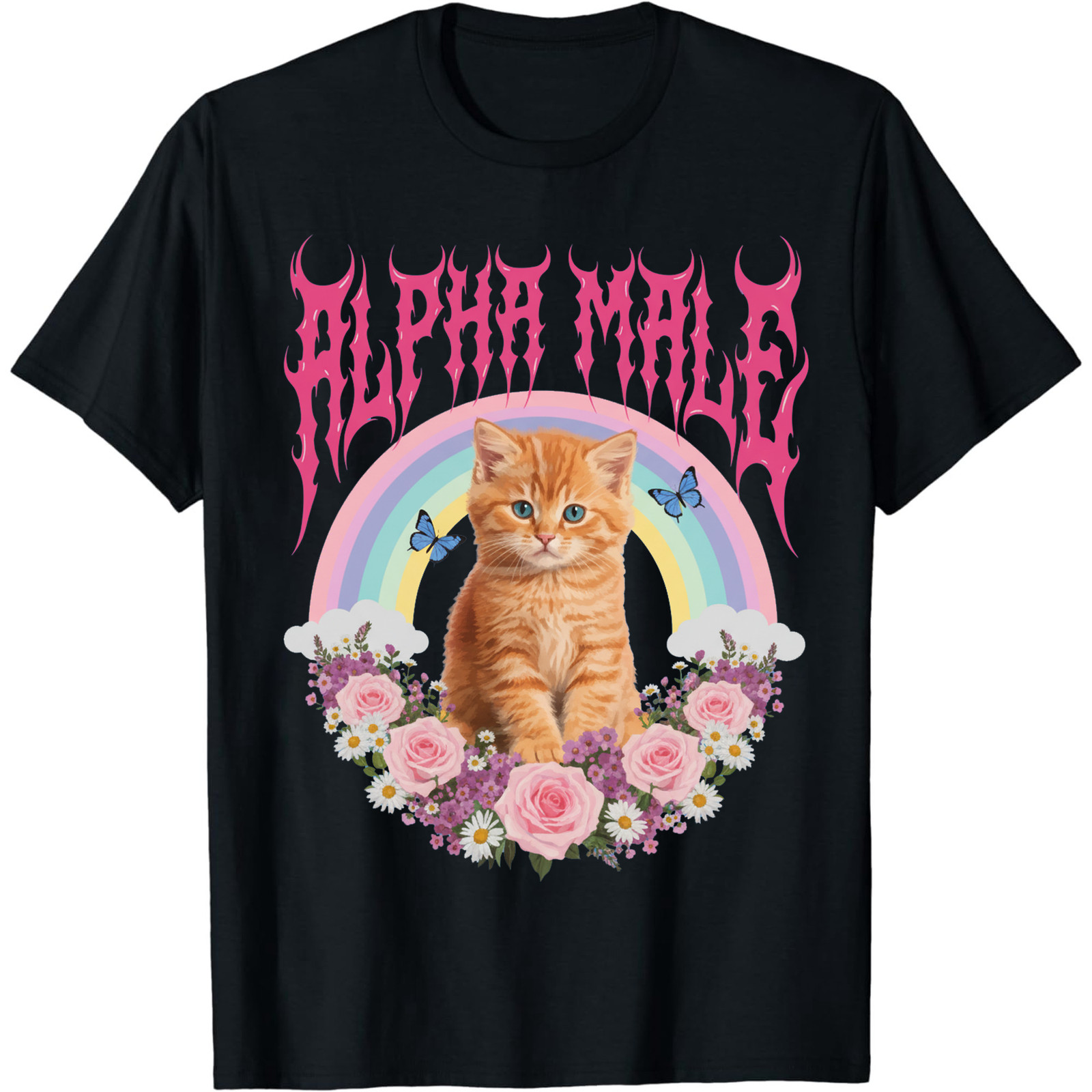 Funny Alpha Male Shirt Cute Kitten Rainbow Graphic Tee Sarcastic Men Women Gift gallery