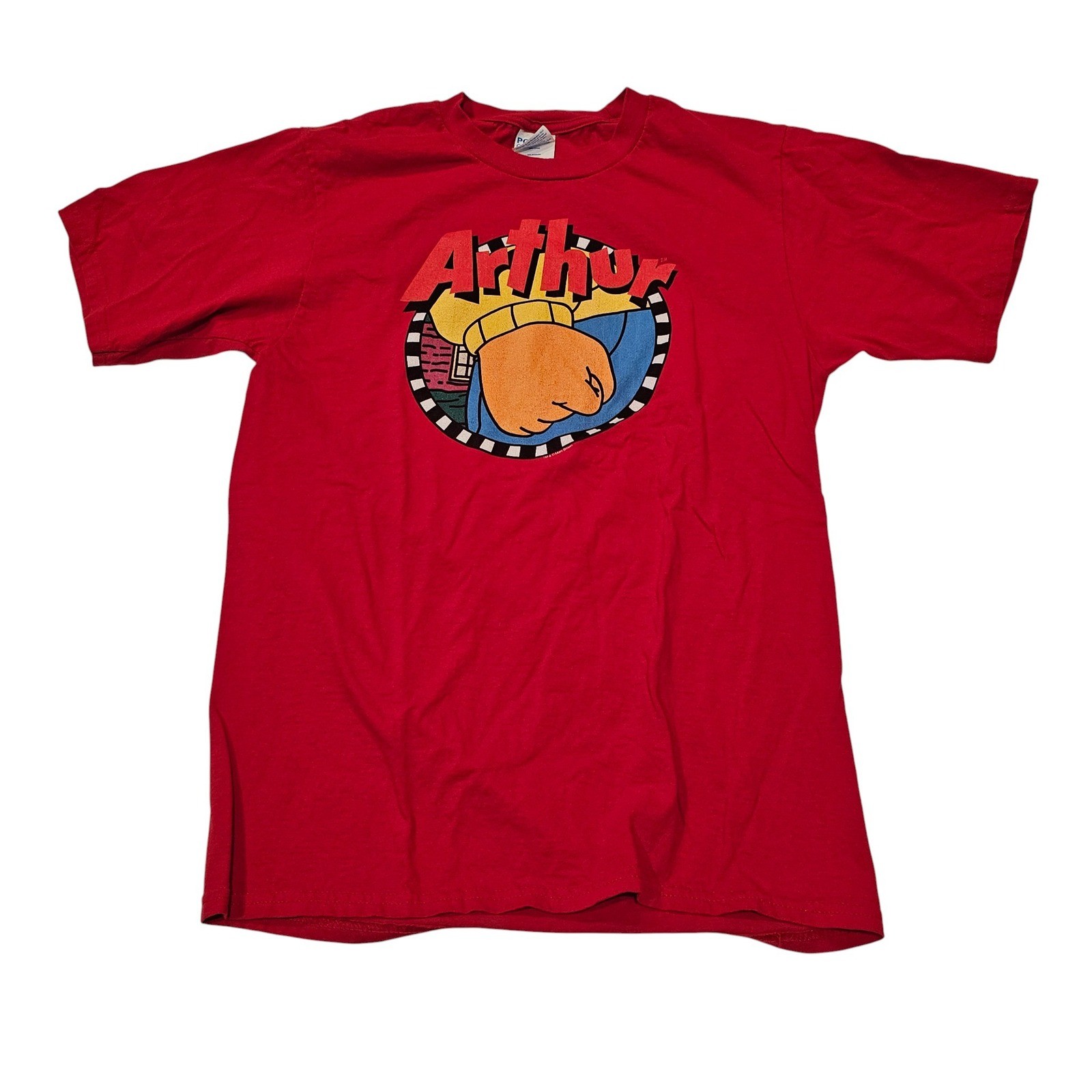 Arthur Angry Fist Graphic T-Shirt Men's Small Red PBS Kids Retro gallery