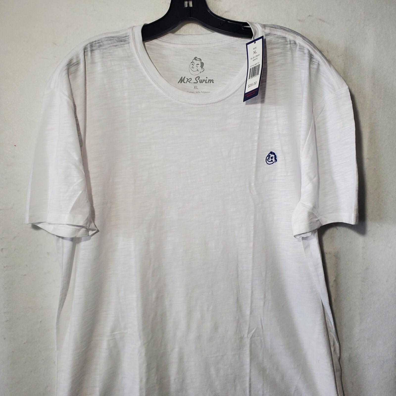 Mr Swim Shirt Mens XL White Short Sleeve Slub NWT