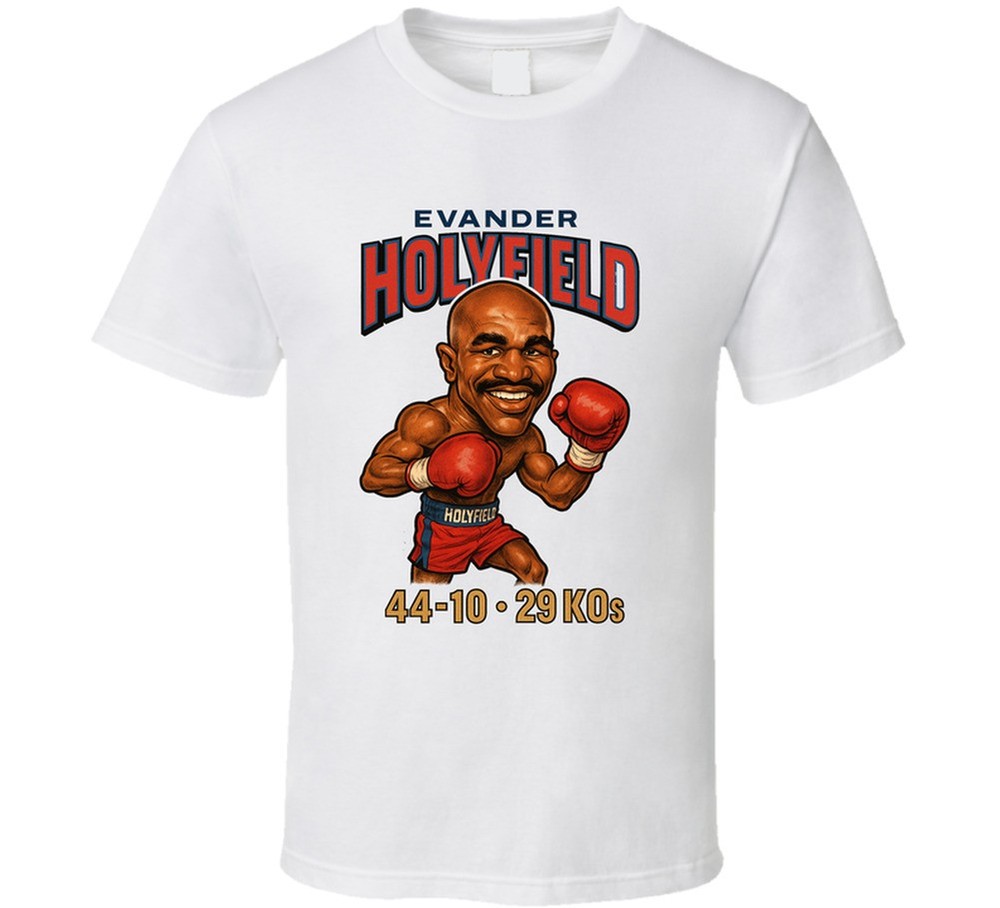 Evander Holyfield Caricature Boxing Record T Shirt