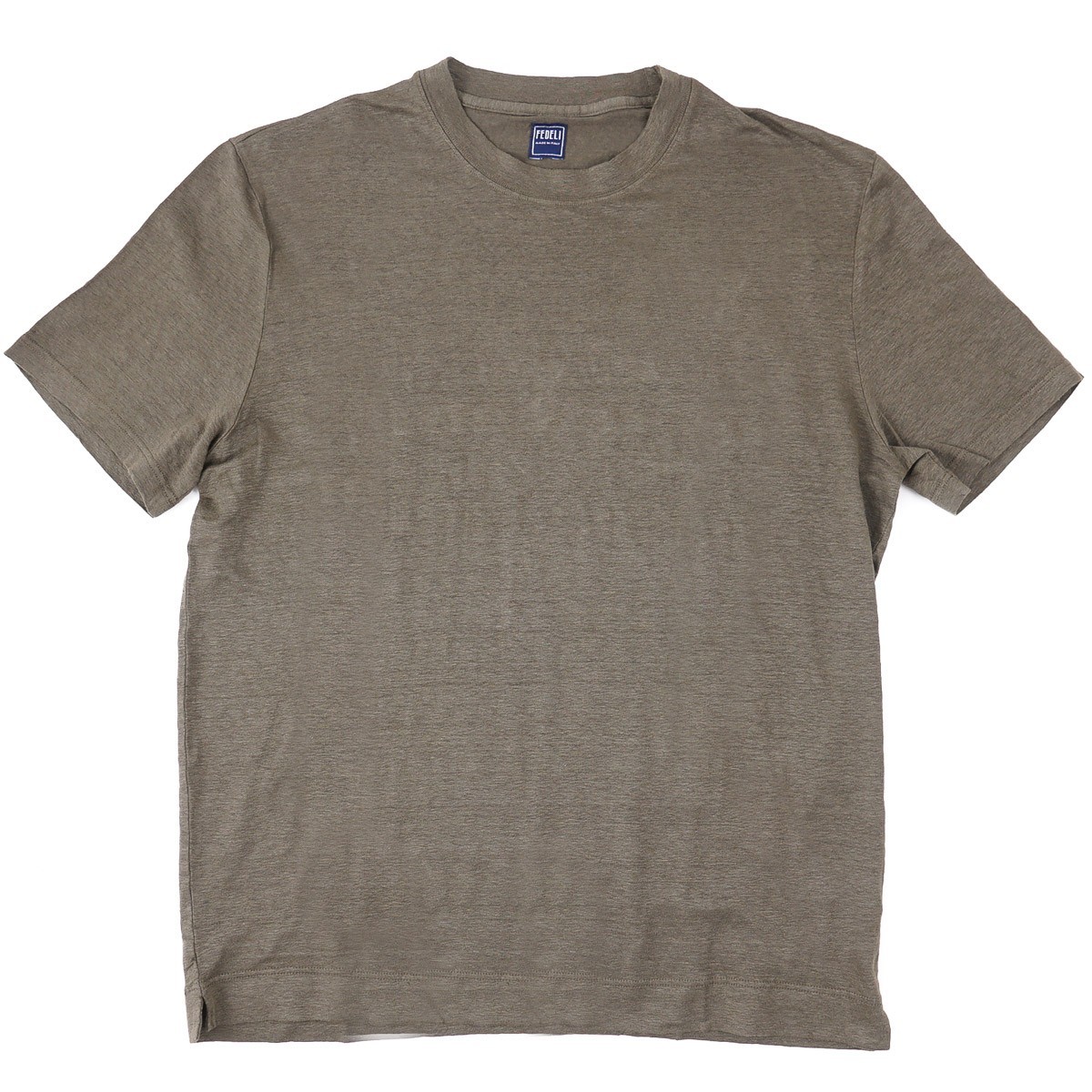 Fedeli Olive Green Lightweight Stretch Linen T-Shirt XL (Eu 54) NWT Tee
