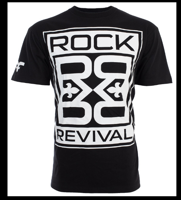 ROCK REVIVAL JEANS Black FARROW Regular Fit Short Sleeve Graphic T-shirt NWT gallery