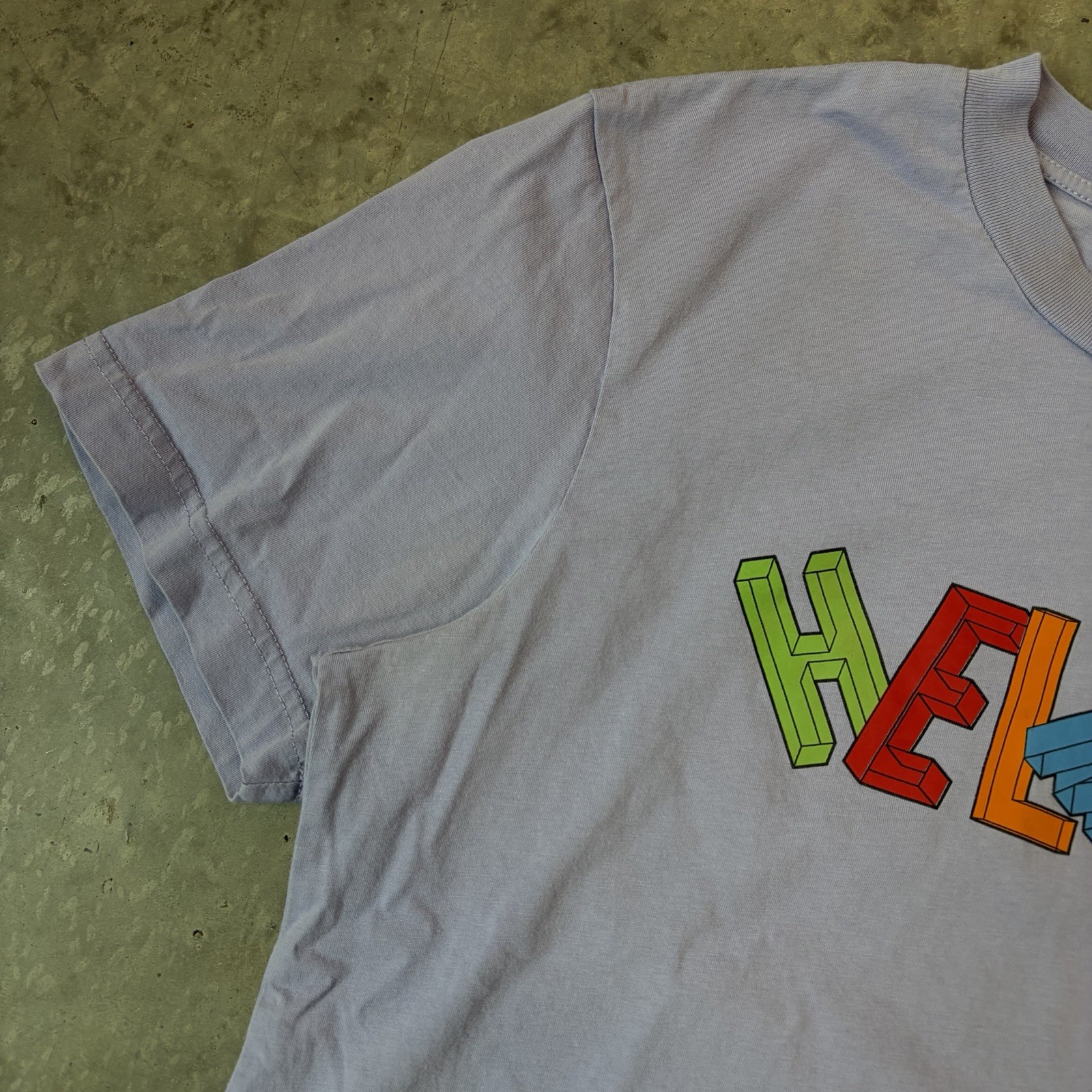 Helmut Lang 3D Logo Graphic T-Shirt Lavender Cotton Crew Neck Men’s Small gallery