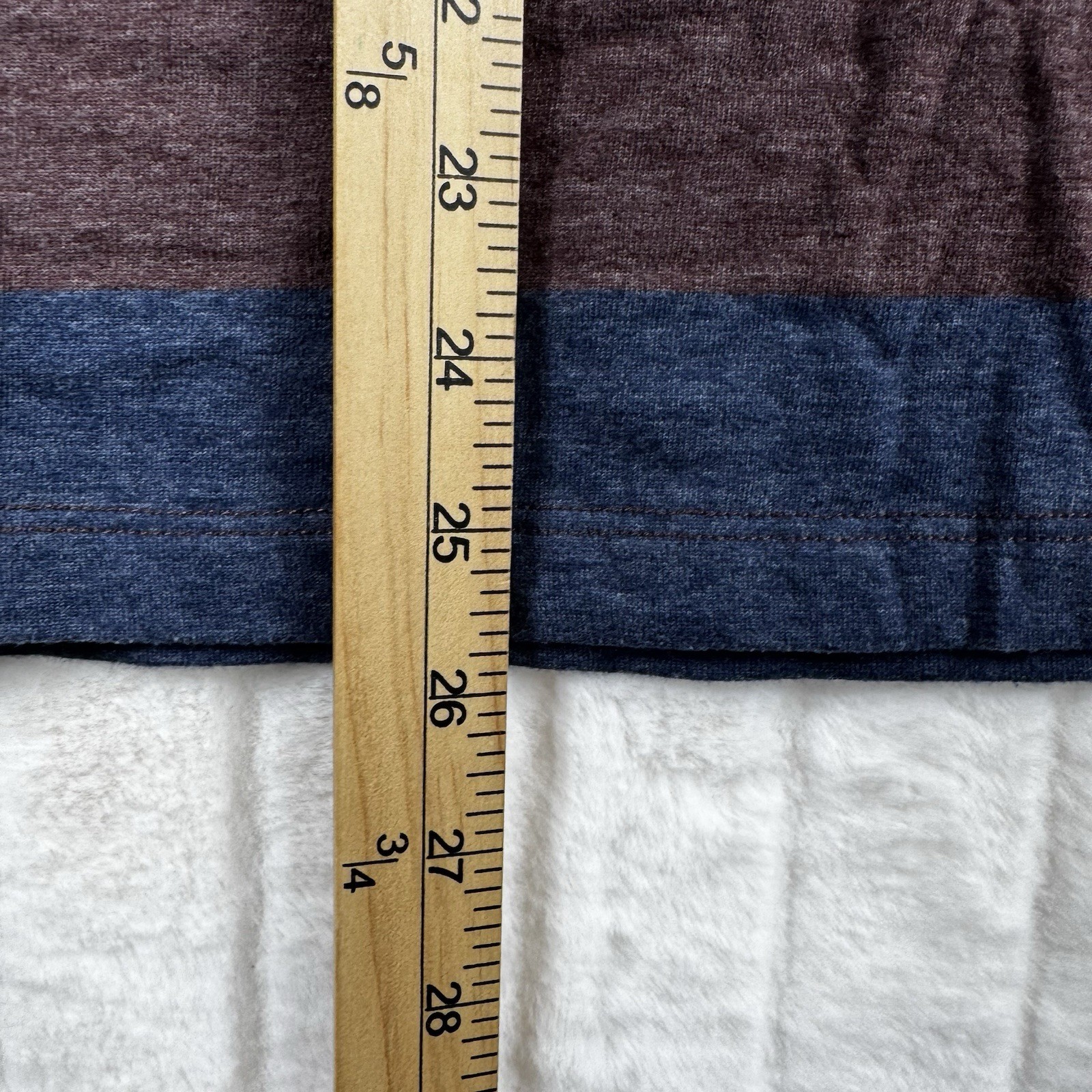 Katin Stripe Pocket Crew Neck T-Shirt Men's M Navy Purple 50% Cotton 50% Poly gallery