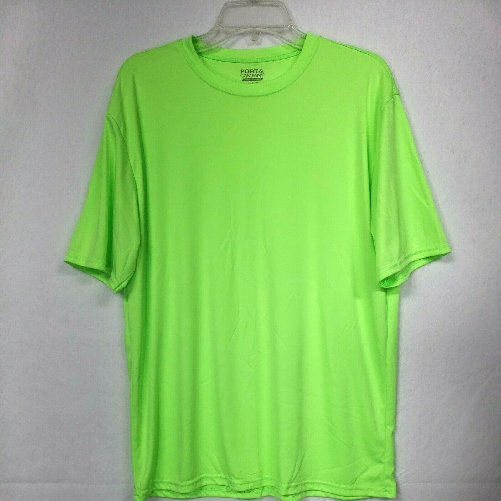 Port & Company Hi Vis High Visibility T-Shirt Men’s 100% Polyester Lime Green L