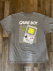 Game Boy Gray Nintendo Retro Video Games Graphic Print Crew Neck T-Shirt Men’s
