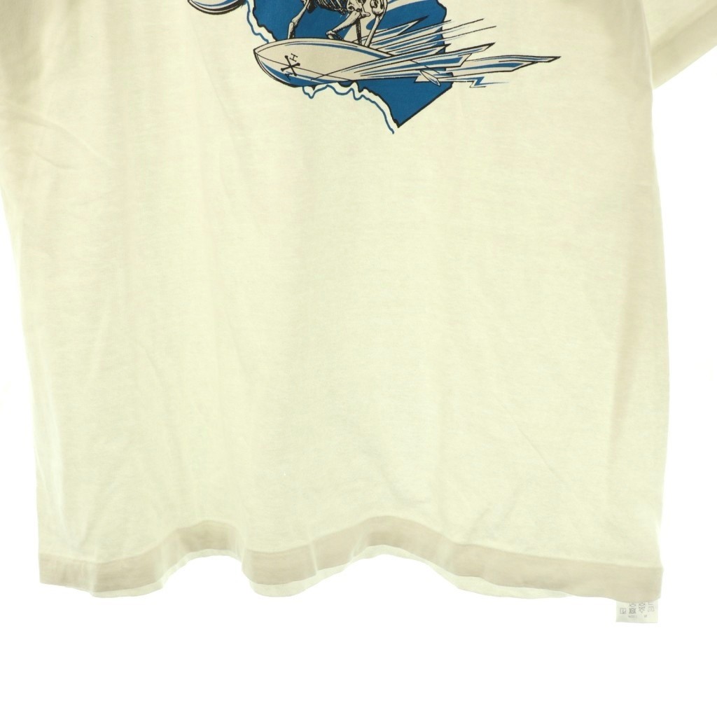 STANDARD CALIFORNIA Tshirt Cut and Sew Print L White Skull /CX GY03 Men's gallery