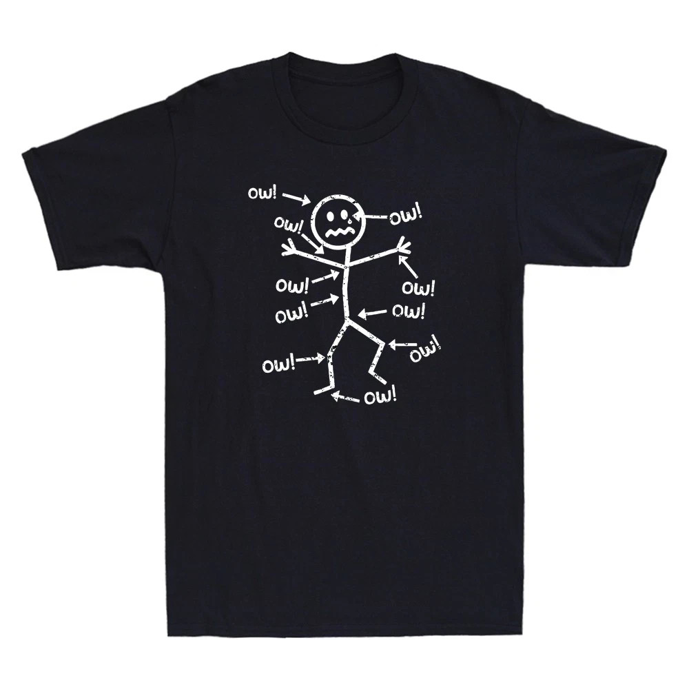 Ow Ow Ow Funny Chronic Pain Scream Character Graphic Men's Short Sleeve T-Shirt gallery