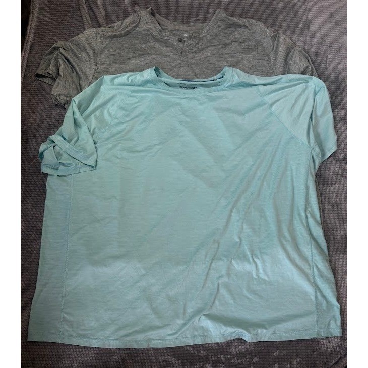 Tommy Bahama IslandZone Shirts Mens 3XLB Lot 2 Blue Crew Grey Polo Henley UPF 30 gallery