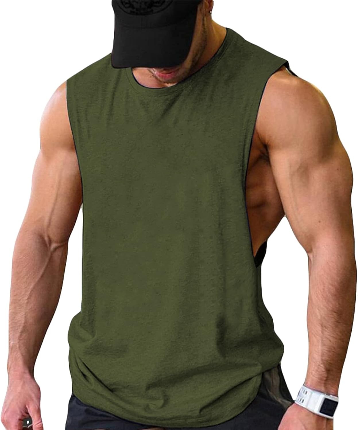 2 Pack Mens Workout Tank Tops Muscle Cut Off Gym Bodybuilding Sleeveless Shirts gallery