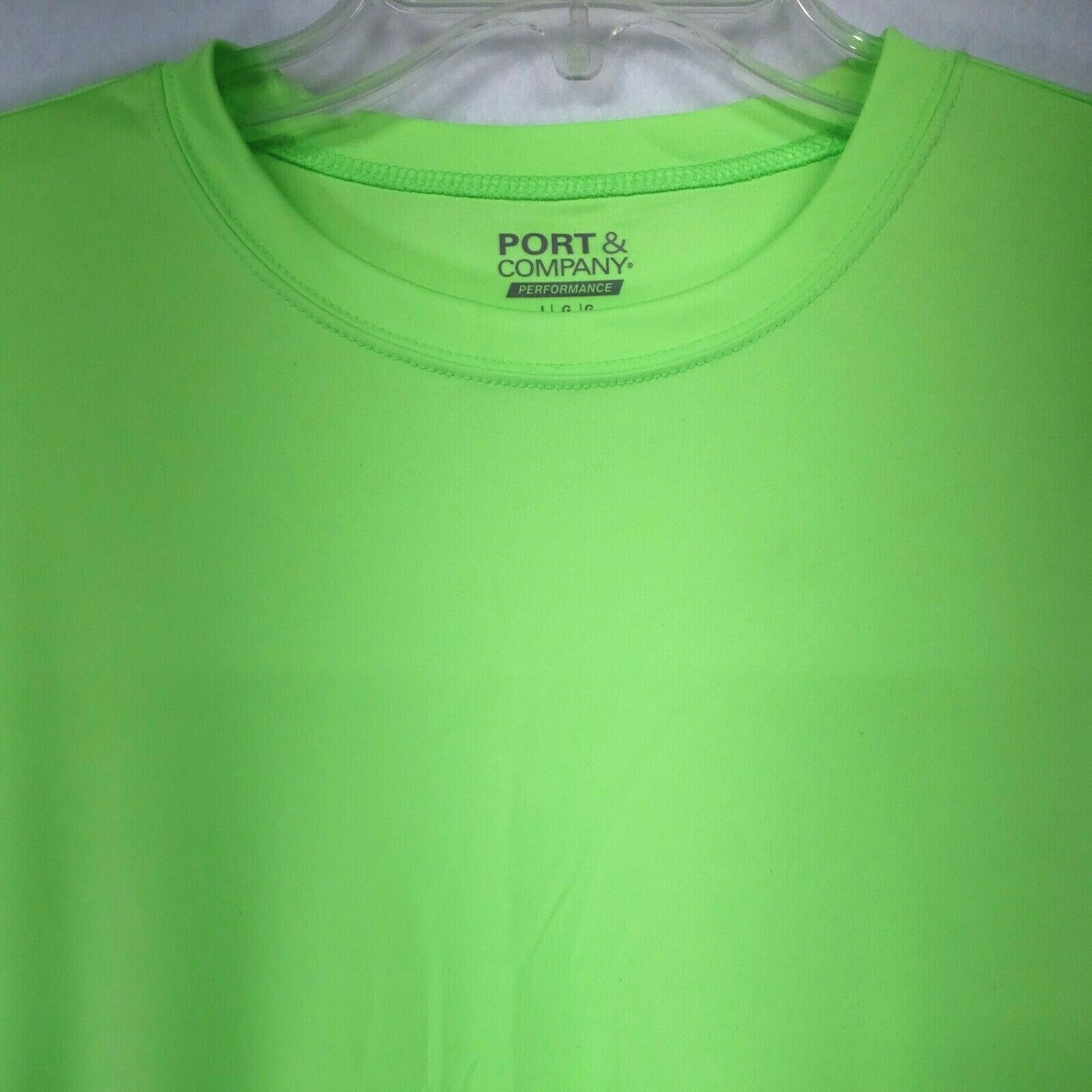 Port & Company Hi Vis High Visibility T-Shirt Men's 100% Polyester Lime Green L gallery