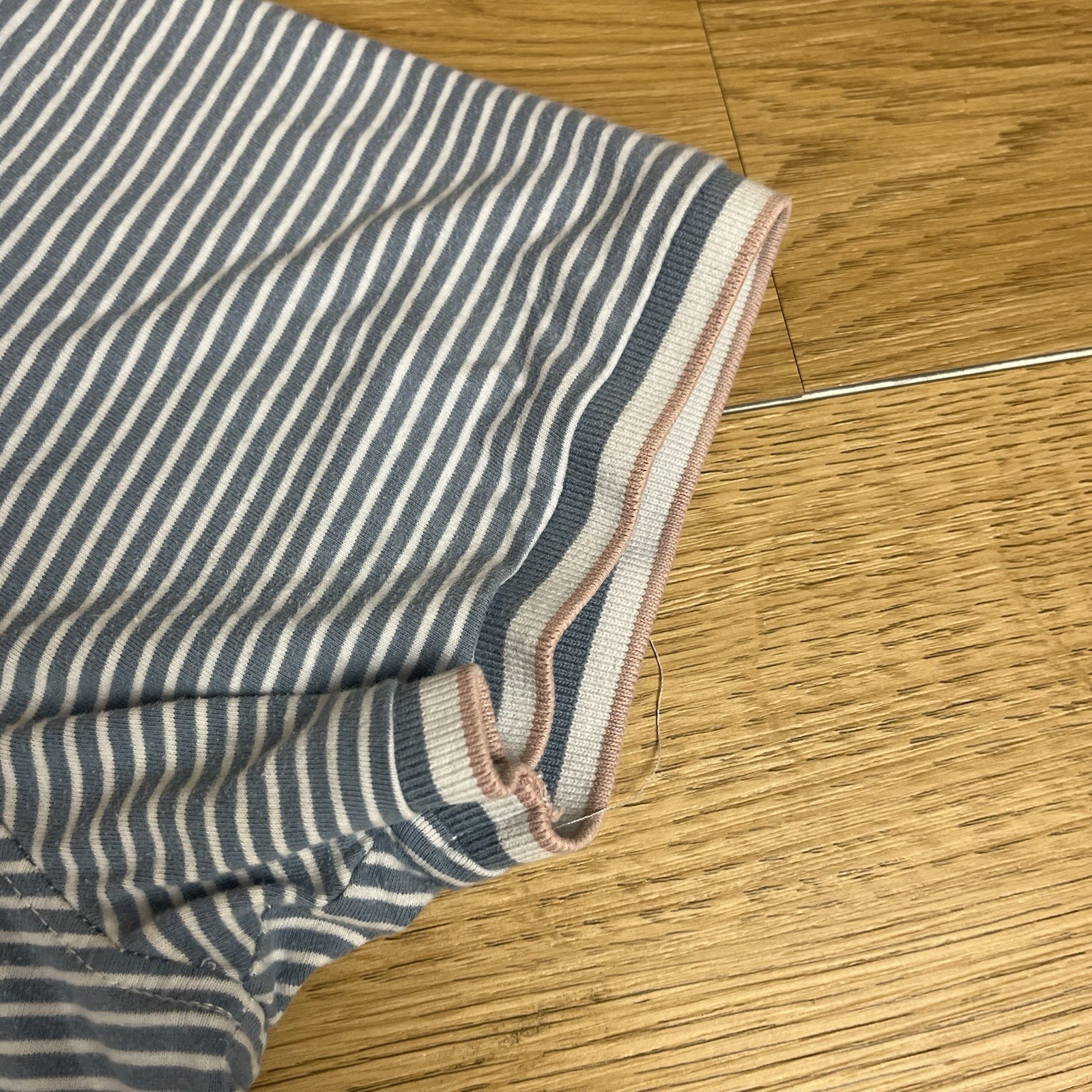 Common People Men's Blue Pink Striped Pocket Cotton Tee T Shirt M Medium Indi gallery