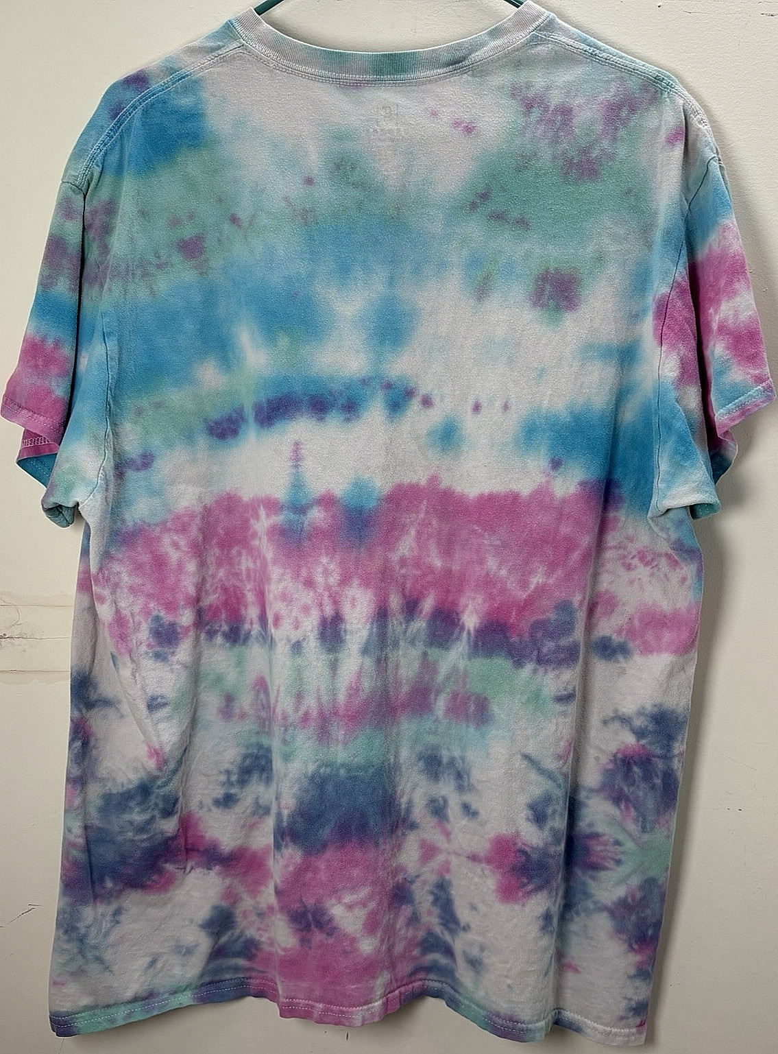 George Men's XL Tie Dye T-Shirt Short Sleeve 100% Cotton Blue Pink Green Vibrant gallery