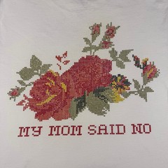 Original Use Floral Cross Stitch Graphic Tee Medium