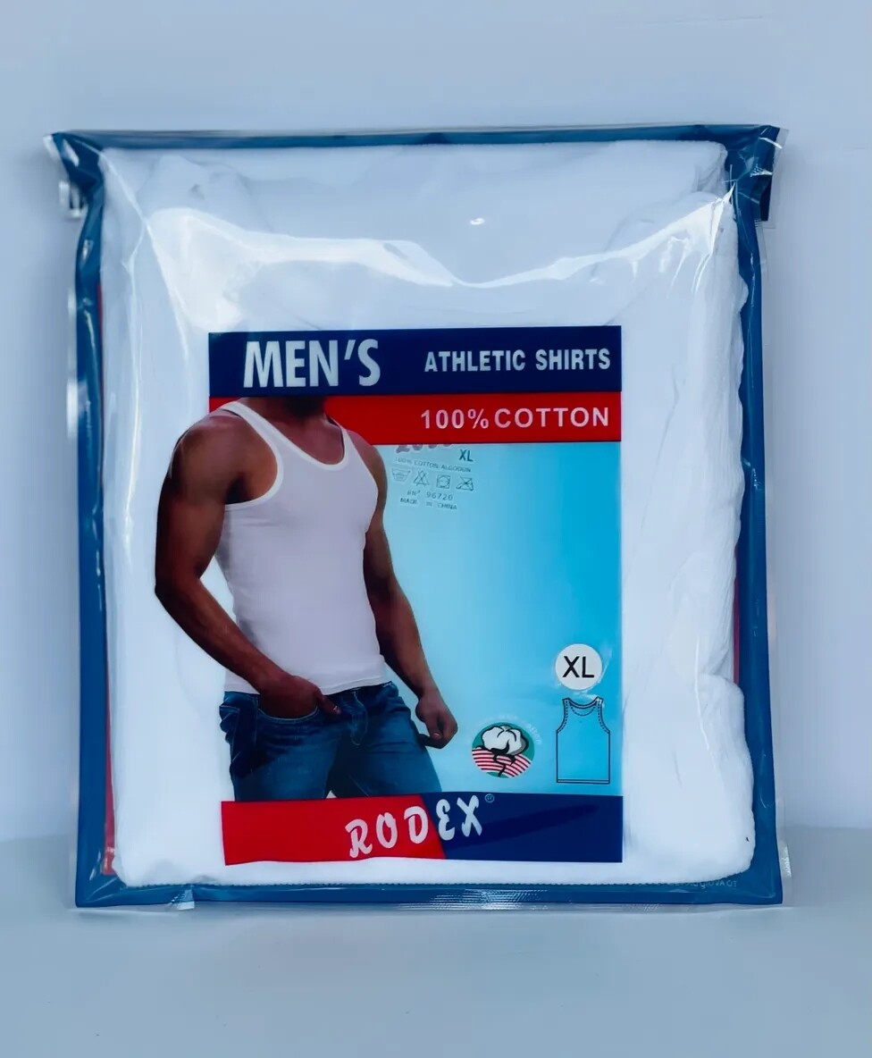 2 Pack Men's White /Black A-Shirt TANK TOP " 100% Cotton " Size up to 4XL gallery