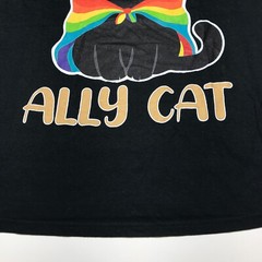 NWOT Ally Cat Graphic Rainbow Pride Short Sleeve Black Crew T-Shirt Mens Size XL