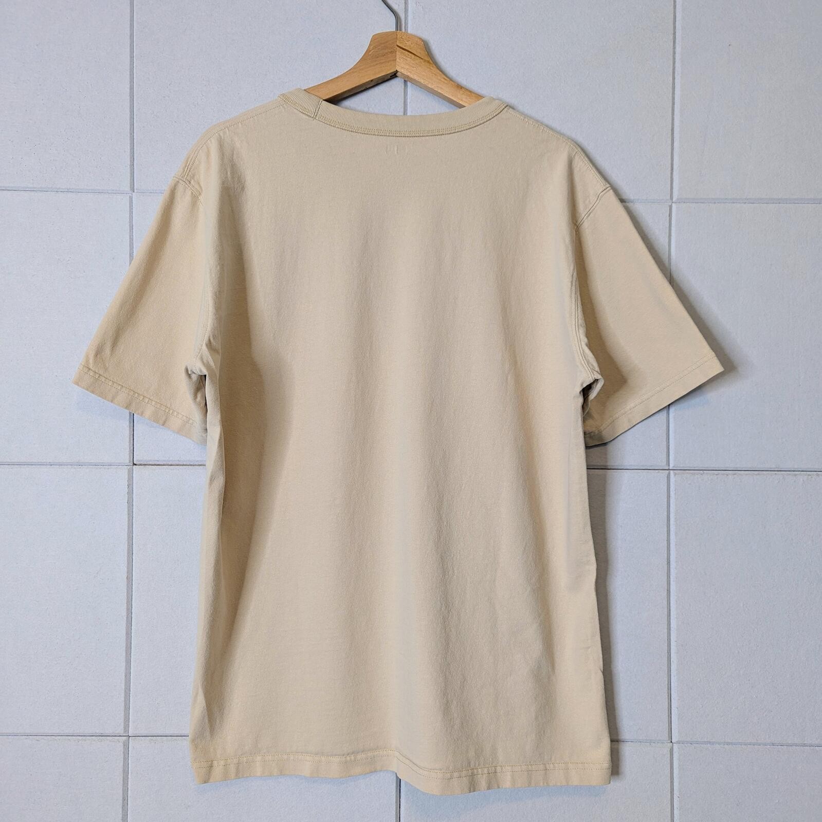 Uniqlo U Minimalist Beige Thick Cotton Crew Neck T-Shirt Size L gallery