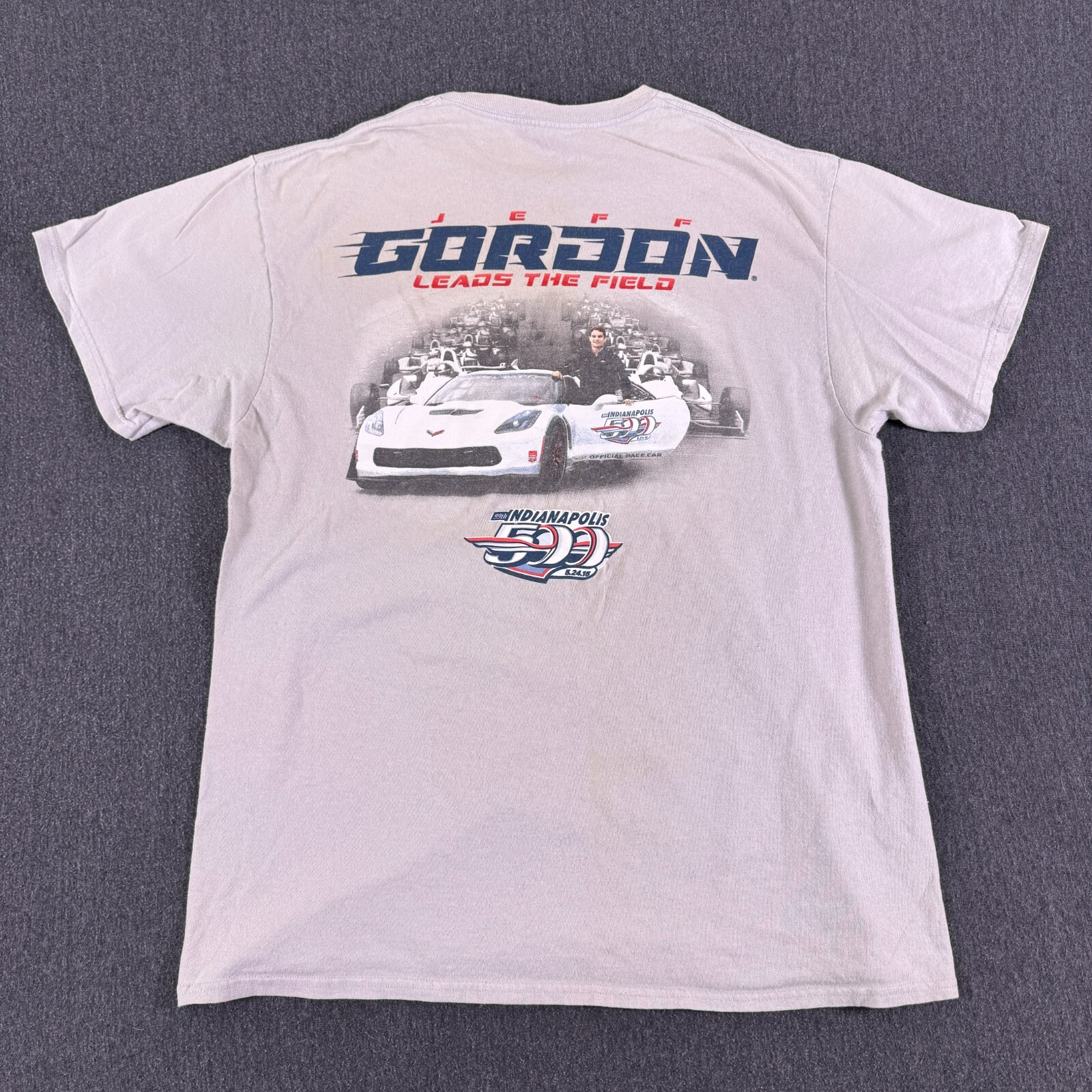 Delta Pro Weight Mens White Jeff Gordon 99th Indianapolis 500 T-Shirt Size Large gallery