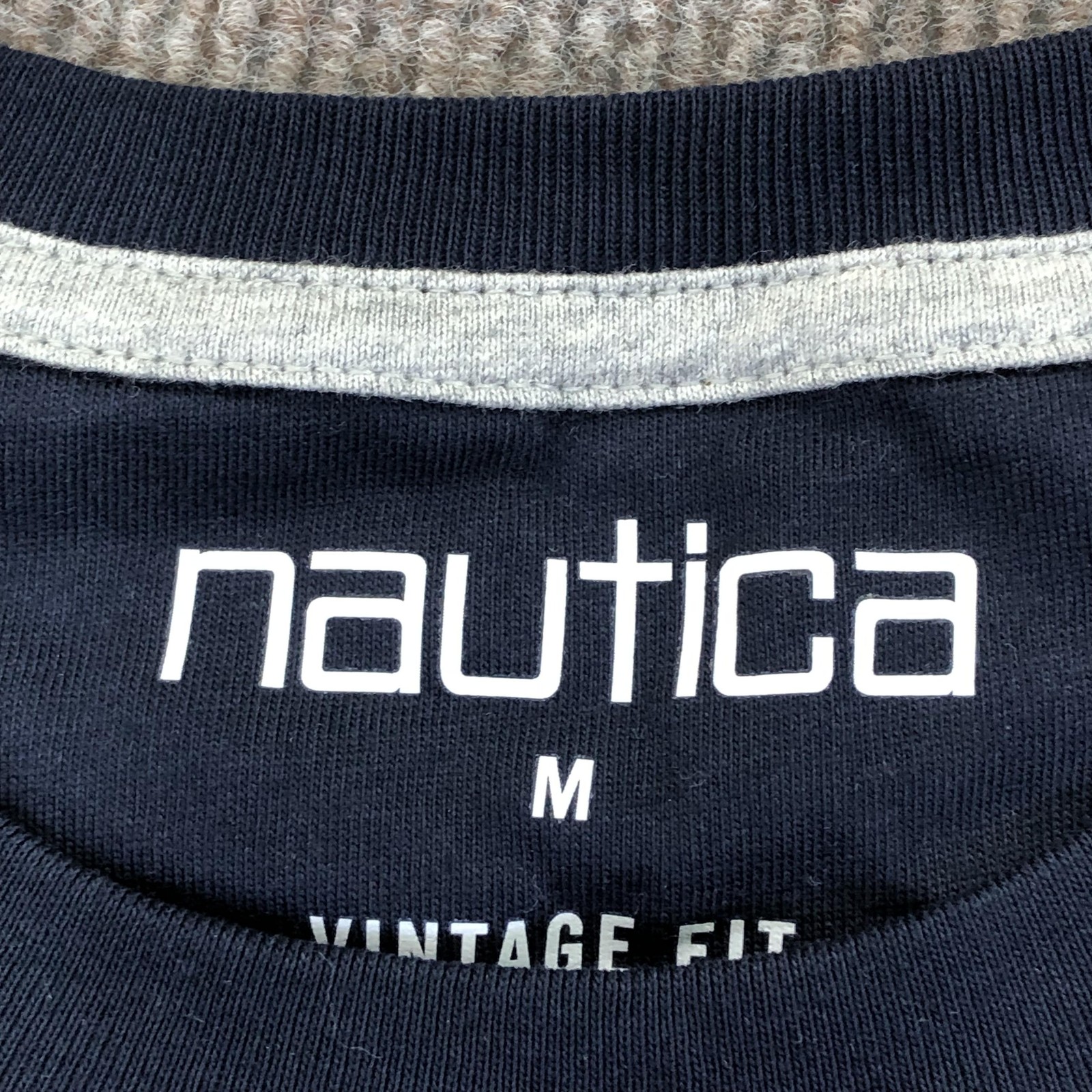 Nautica Shirt Mens Medium Navy Big Logo Flags Graphic Tee Tagless Nautical gallery