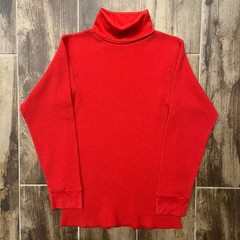 VTG Snowdrift Thermal Men’s M Red Polycotton Turtleneck Waffle-Knit Long-Sleeve