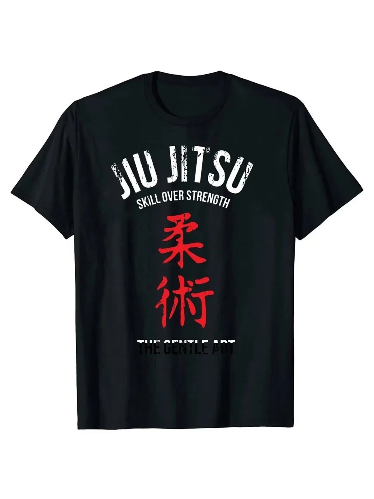 Men’S Jiu Jitsu Graphic T-Shirt, 100% Cotton, Casual Crew Neck, Slight Stretch