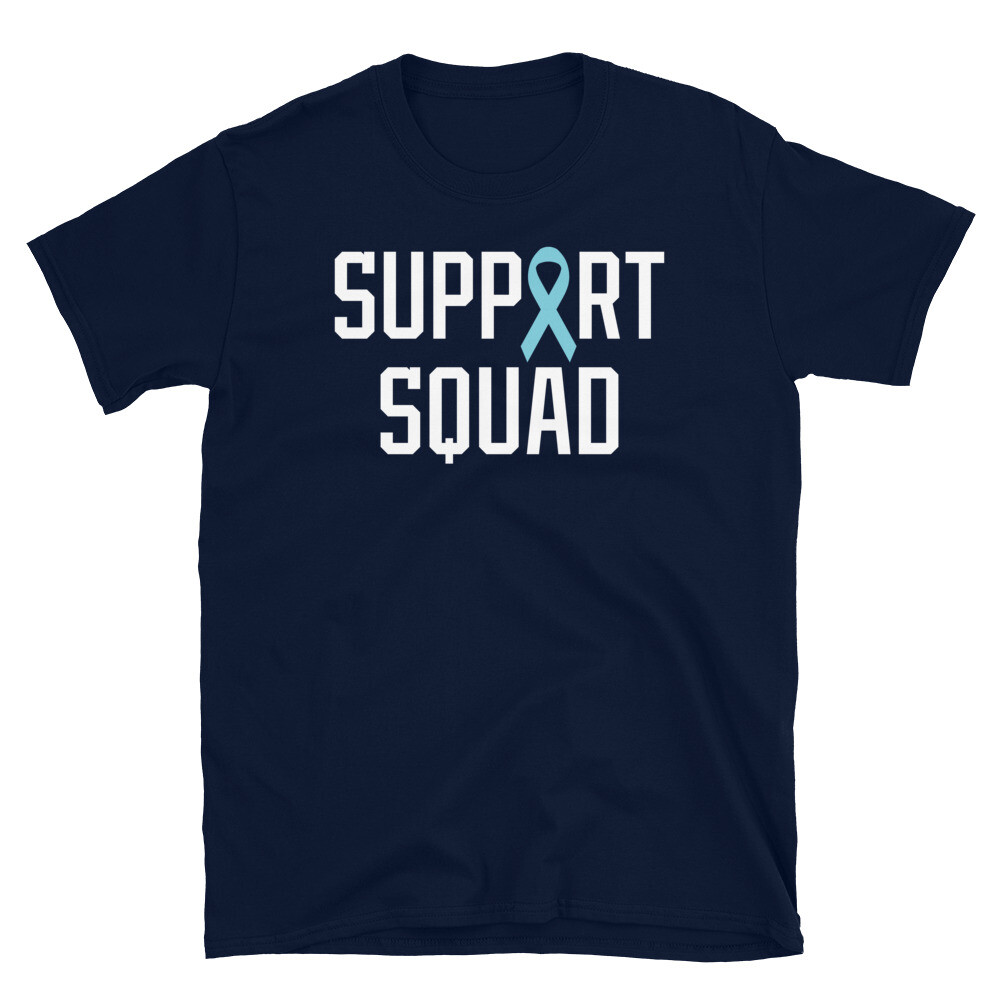 Prostate Cancer Support Squad Light Blue Ribbon Short-Sleeve Unisex T-Shirt