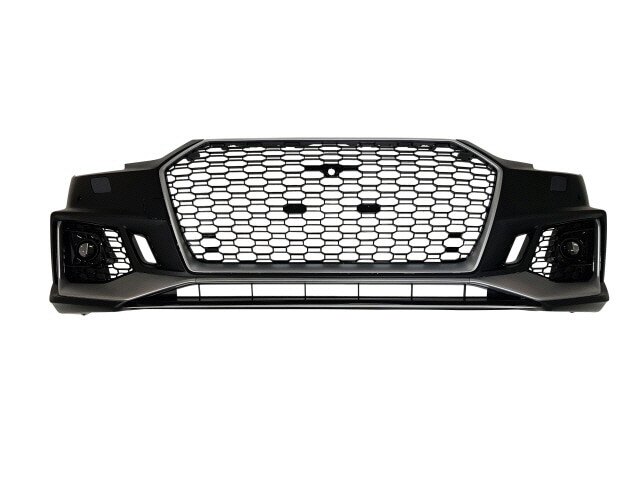 For AUDI 17-19 A4 B9 , RS4 Style Front Bumper with Chrome Front Grille w/PDC