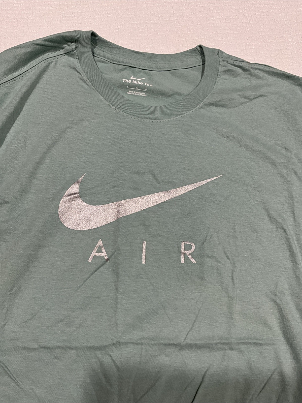 Nike Shirt Men's Large Light Green Short Sleeve Nike Air Adult Casual Sport New! gallery