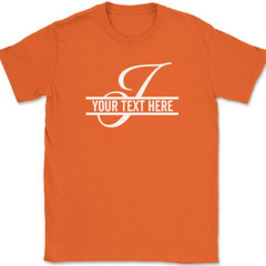 Letter J Monogram Your Text Here Custom T-Shirt Personalize Family Tee
