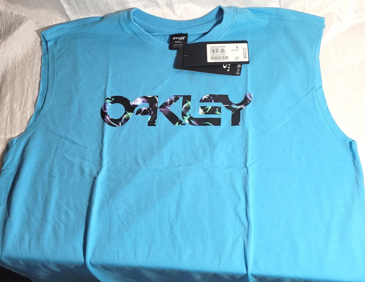 Oakley Kaleidoscope Hydrolix UPF 30+ Raw Cut Sleeveless Shirt - Bright Blue - L gallery