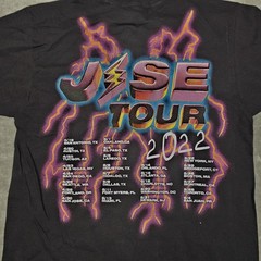 J Balvin Jose Tour Shirt Mens Large Black 2022 Lightning Smiley Face Graphic Tee
