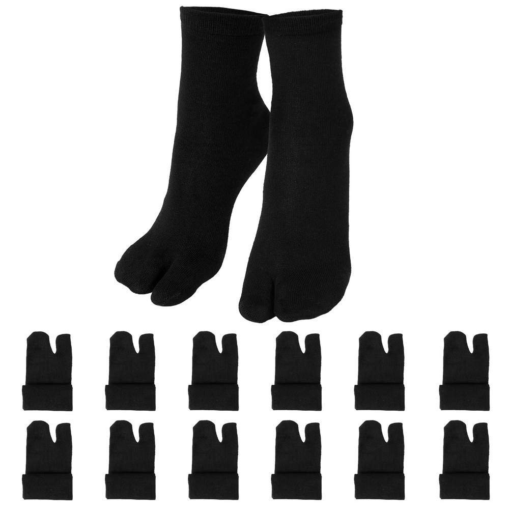 6 Pairs Flip Flop Socks, Elastic Tabi Split Toe Socks Wicking Cotton Socks No