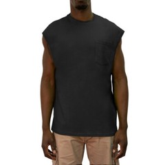 Key Sleeveless Pocket T. Key Mens No Sleeves Pocket T, Key 823 Black