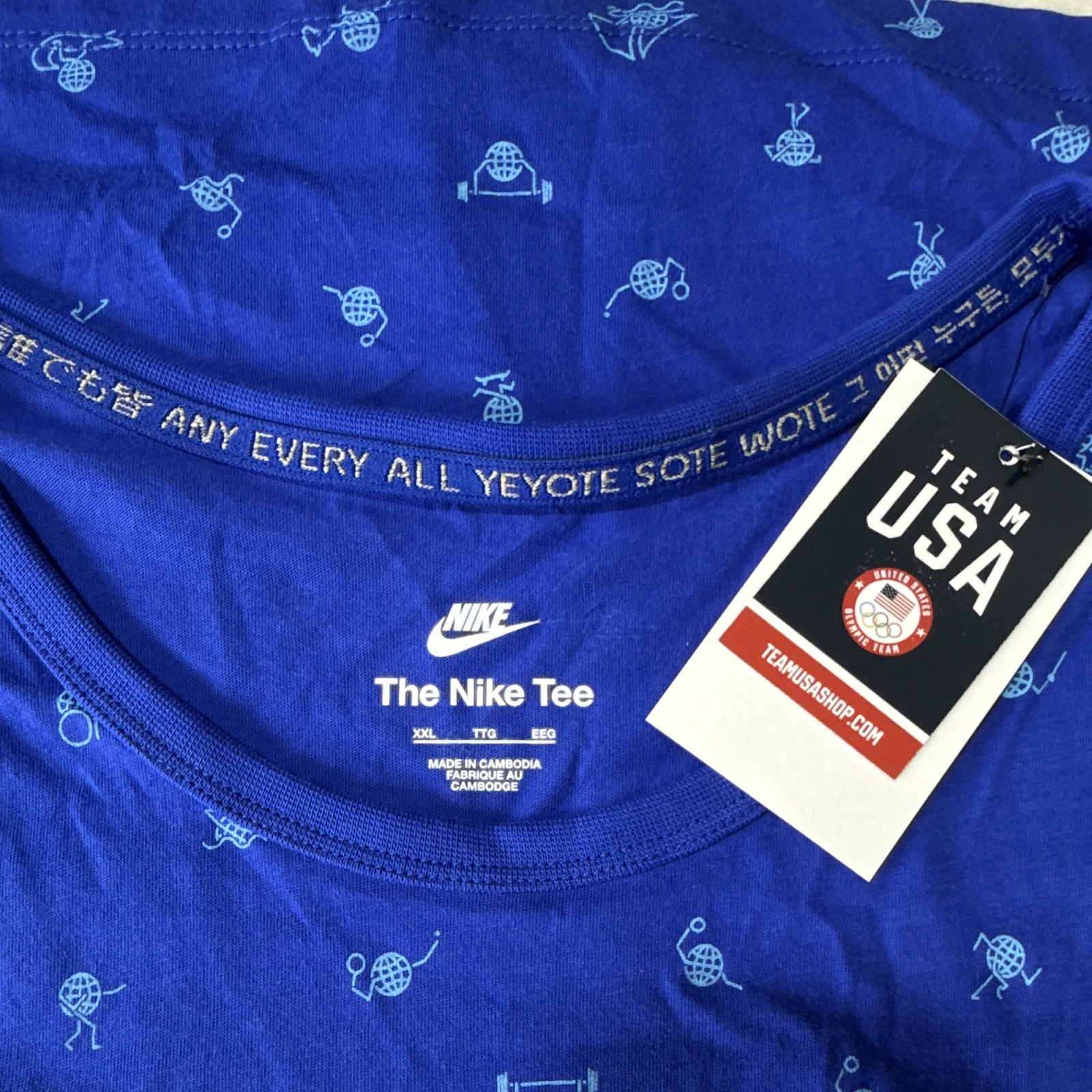 Nike The Nike Tee Team USA Men's XXL Blue Graphic Print Crew Neck Tank Top gallery