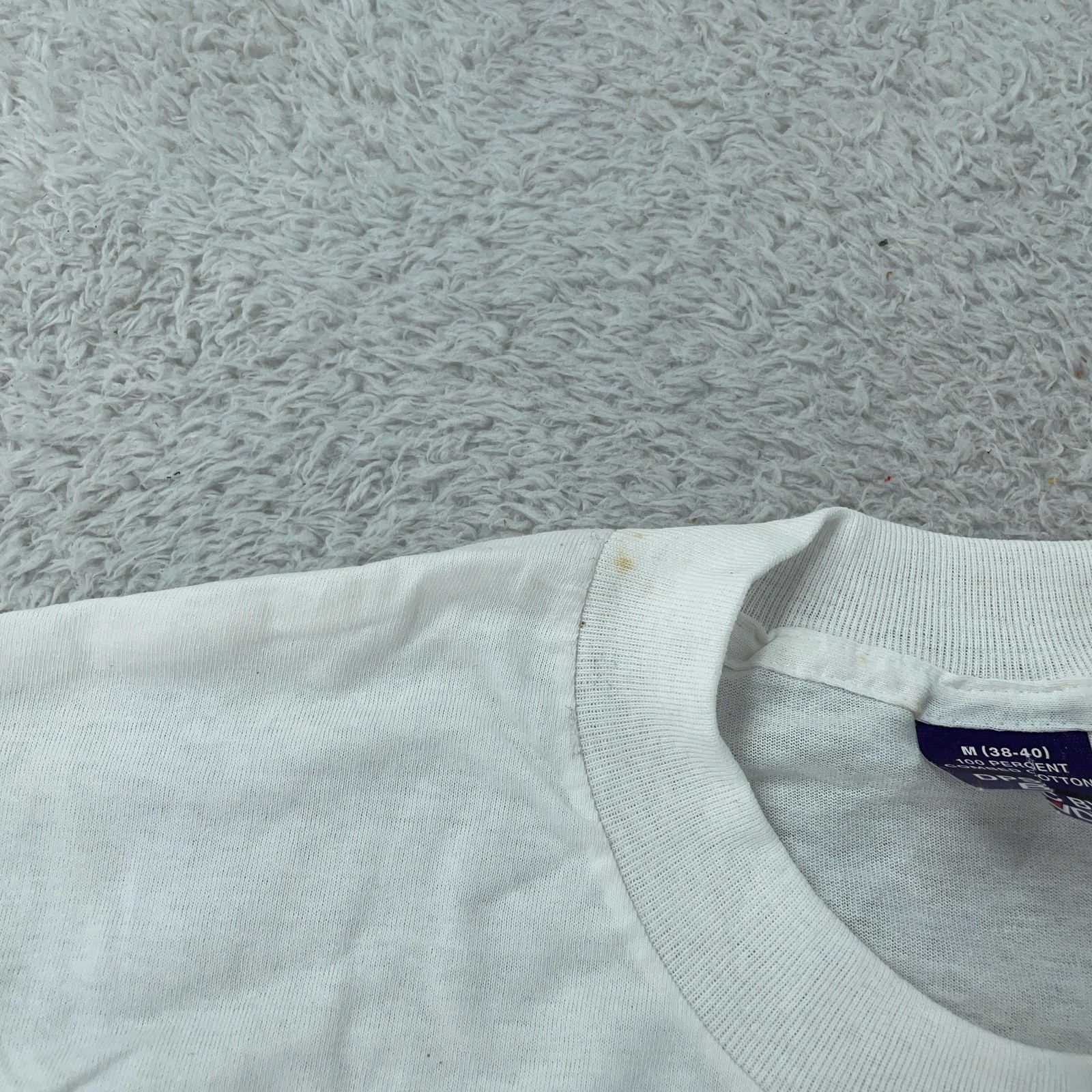 Vtg Blank White DPSC by BVD Shirt Mens Small 100% Combed Cotton Crewneck Plain gallery