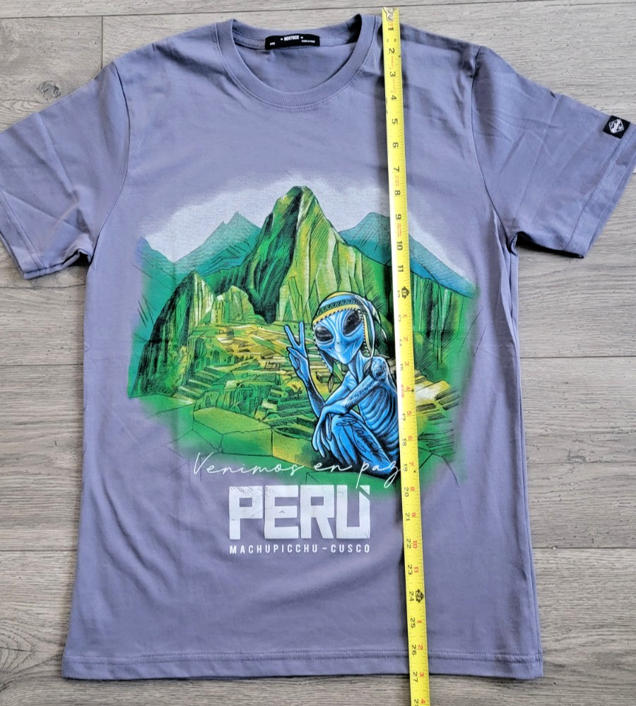 Peruvian Designs T Shirt Unisex Size S ** Machu Picchu Alien - Peruvian Cotton gallery