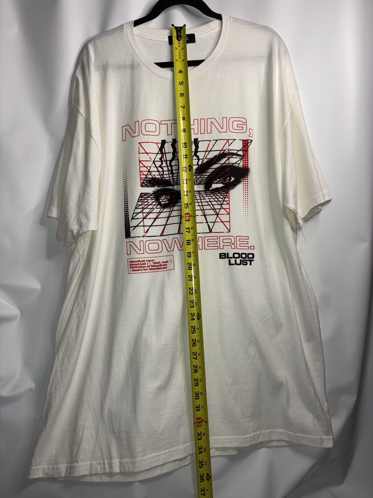 Nothing Nowhere T-shirt XXL White BG Bloodlust Bloodshed Eyes Black Red Graphic gallery