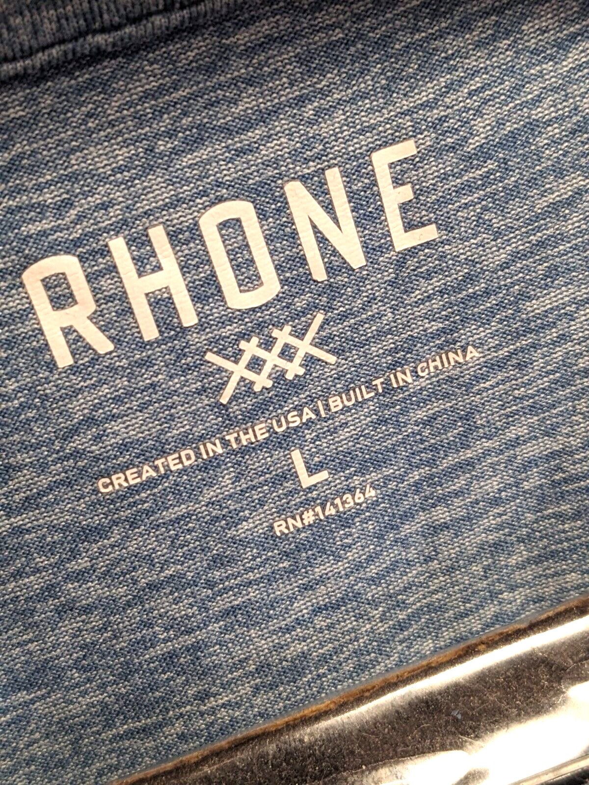 Rhone Athletic Tshirt Nylon Blend Stretch Blend Heather Blue Men L Hike Gym gallery