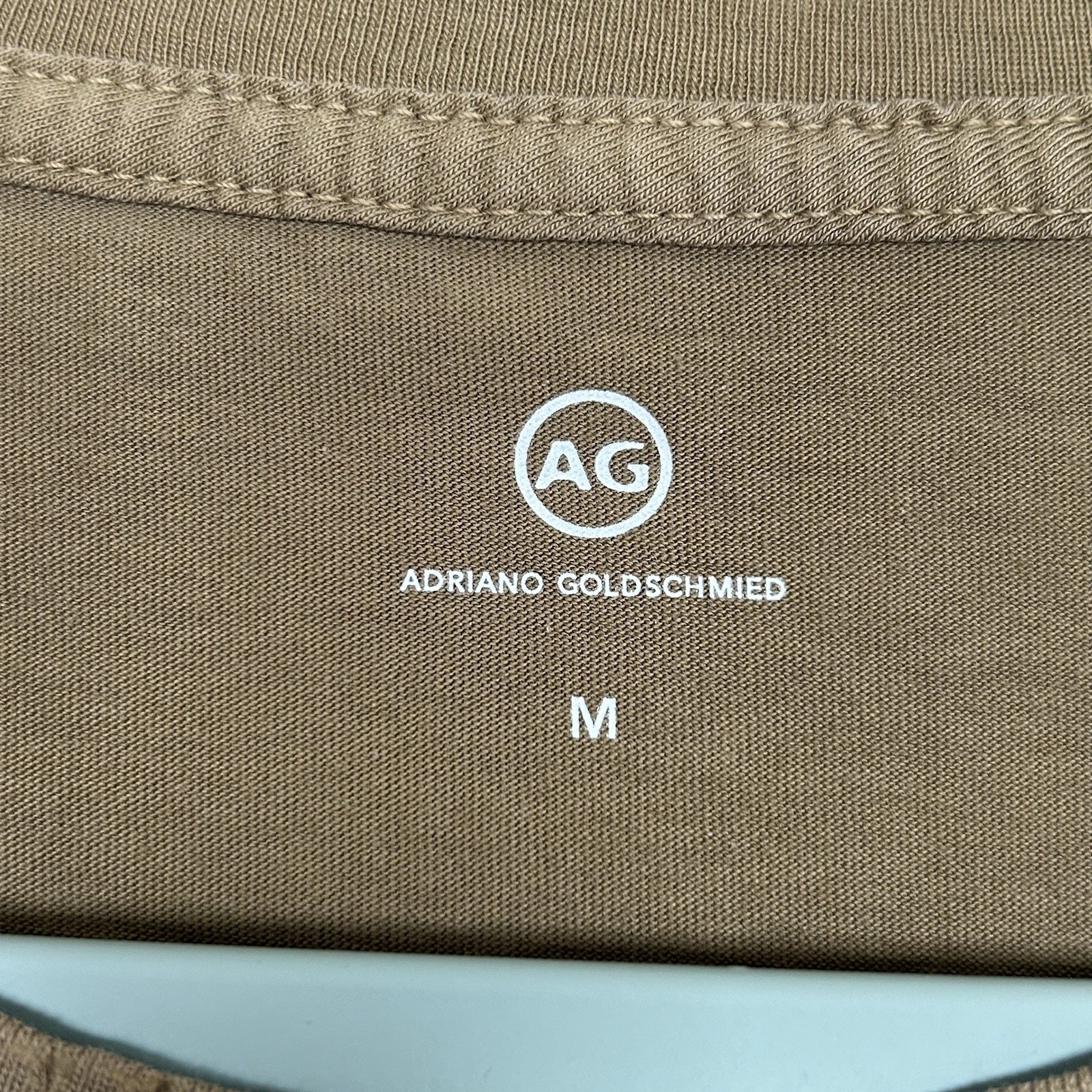 AG Adriano Goldschmied T-Shirt Mens M Brown Pocket Tee Distressed Raw Hem NEW gallery