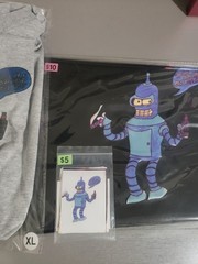 Futurama- Bender Graphic Design T-Shirt, Bookbag And Stickers